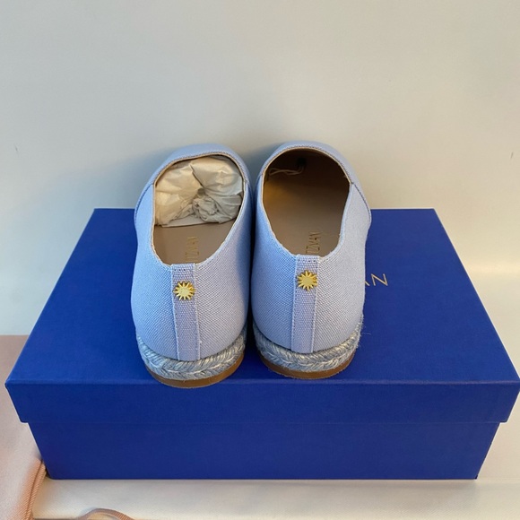 Stuart Weitzman NWB | Dree Canvas Espadrilles Sz 38 Light Blue - Picture 9 of 16
